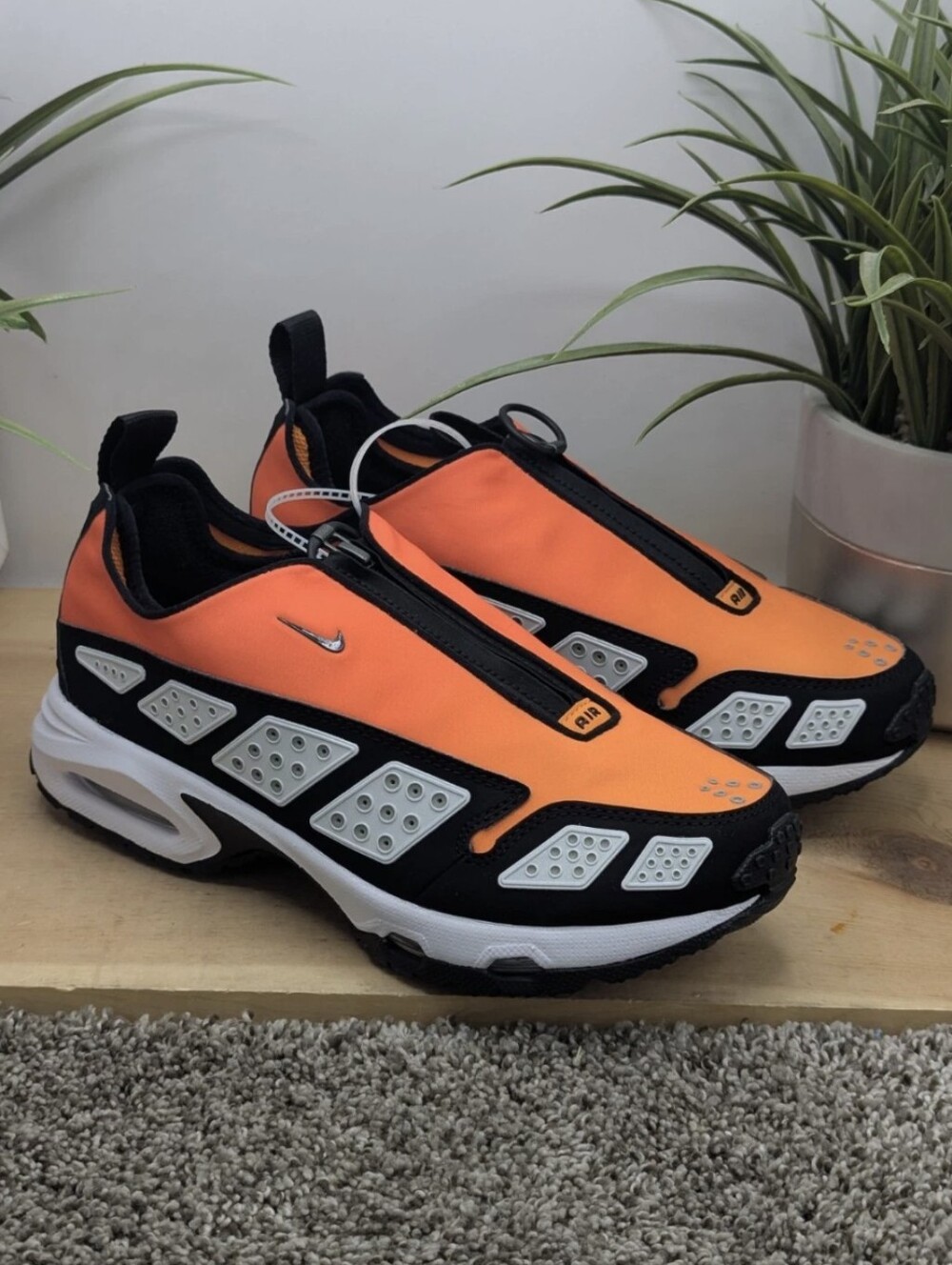 Nike Women's Orange Black Athletic Slip-On Sneakers